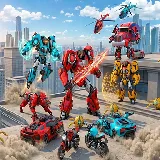 Flying Robot Transform Car Games